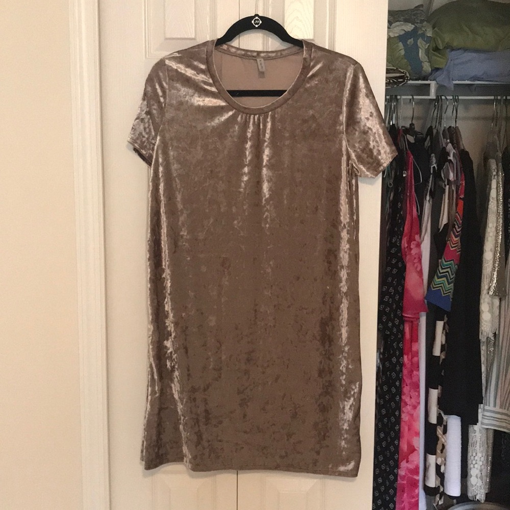 Gold velvet dress